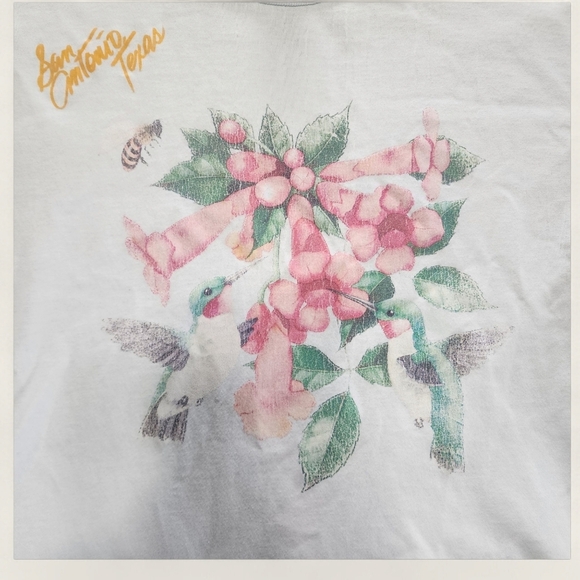 Vintage Jerzees San Antonio Hummingbird Tee | Women's Medium | Texas Souvenir - Picture 2 of 6